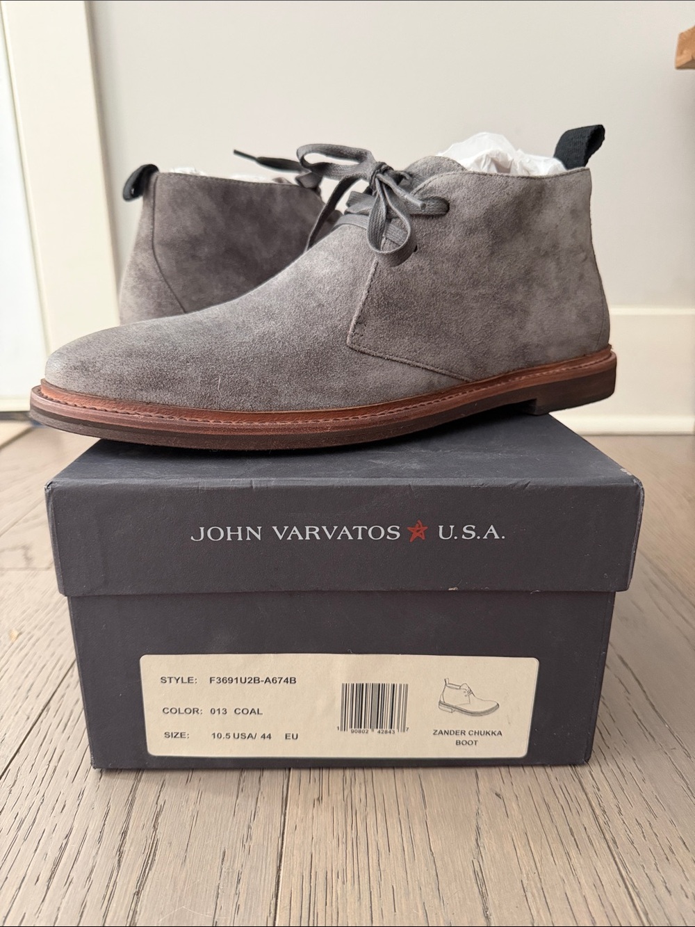 John Varvatos Gray Suede Chukka Boots